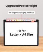 Sooez Accordion File Organizer, 26-Pocket Expanding File Folder Letter Size | A-Z Tabs, Deeper 26-Pocket Keep Index Tabs Visible, Thicken, Bill Tax Receipt Document Organizer Storage, Home Office School - Image 2