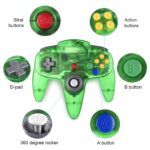 miadore 2 Packs Classic 64 Wired Controller Joystick for N64 Video Game System N64 Console (Jungle Green and Orange) - Image 2